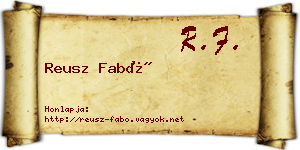 Reusz Fabó névjegykártya